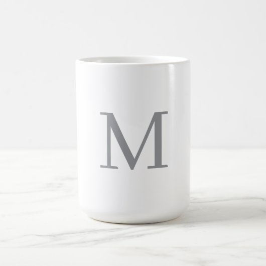Chic Gray Initial Letter Monogram Modern Kaffeetasse (Mittel)