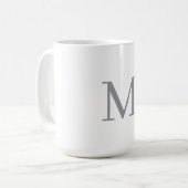 Chic Gray Initial Letter Monogram Modern Kaffeetasse (Vorderseite Links)