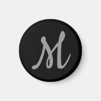Chic Gray Initial Letter Monogram Modern