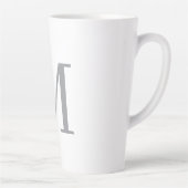 Chic Gray Initial Letter Monogram Modern Milchtasse (Rechts)