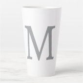 Chic Gray Initial Letter Monogram Modern Milchtasse (Vorderseite)