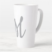 Chic Gray Initial Letter Monogram Modern Milchtasse (Rechte Ecke)