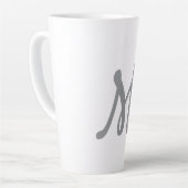 Chic Gray Initial Letter Monogram Modern Milchtasse (Linke Ecke)
