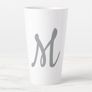 Chic Gray Initial Letter Monogram Modern Milchtasse