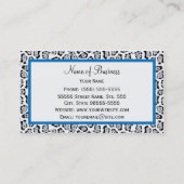 Chic Gray Jaguar Print mit Cobalt Blue Bow Visitenkarte (Rückseite)