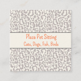 Chic Gray Leopard Print Business Card Quadratische Visitenkarte