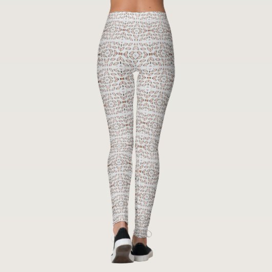 Chic Gray Mirrored Helix Pattern Leggings (Rückseite)