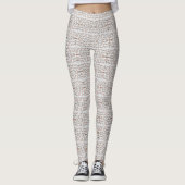 Chic Gray Mirrored Helix Pattern Leggings (Vorderseite)