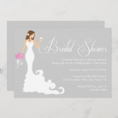 Chic Gray Modern Bride Posh Brautparty Einladung (Vorne/Hinten)