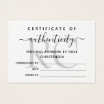 Chic Gray Monogram Certificate of Authenticity<br><div class="desc">Chic minimalistisches Echtheitszertifikat in schwarz-weiß,  das Sie Ihren Namen oder Firmennamen hinzufügen können. Personalisieren Sie Ihre Initialen noch weiter in hellgrau.</div>