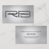 Chic Gray Monogram Manager Business Card Visitenkarte (Vorne/Hinten)
