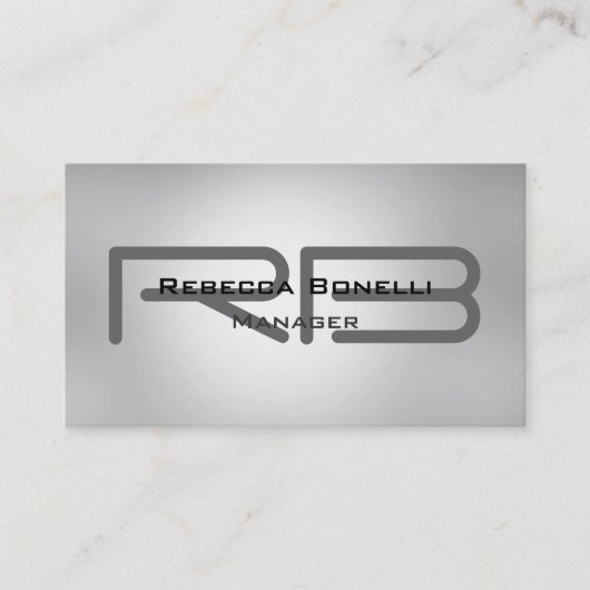 Chic Gray Monogram Manager Business Card Visitenkarte (Vorderseite)