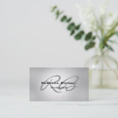 Chic Gray Monogram Manager Business Card Visitenkarte (Stehend Vorderseite)