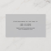 Chic Gray Monogram Script Manager Business Card Visitenkarte (Rückseite)