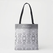 Chic Gray Pattern Mit Monogramm Tasche (Vorderseite)
