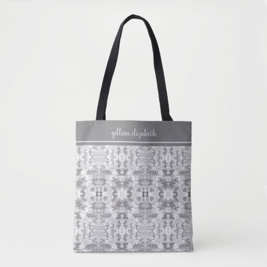 Chic Gray Pattern Mit Monogramm Tasche (Vorderseite)
