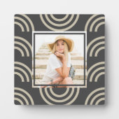 Chic Gray Rainbow Foto Fotoplatte (Vorderseite)