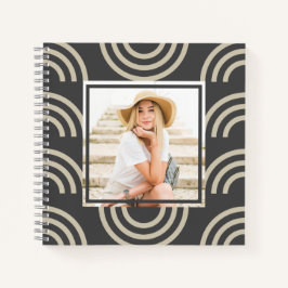 Chic Gray Rainbow Foto Notizblock