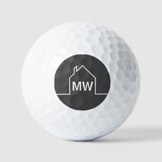 Chic Gray Real Anwesen Company Monogram Realtor Golfball (Vorderseite)