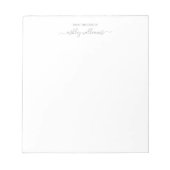 Chic Gray Script vom Schreibtisch mit eigenem Name Notizblock (Vorderseite)