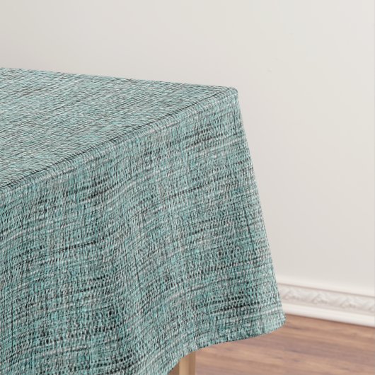 Chic Gray Seafoam Blue Green Boucle Woven Muster Tischdecke (Beispiel)