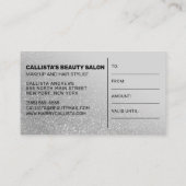 Chic Gray Silver Glitzer Gradient Geschenkgutschei Visitenkarte (Rückseite)