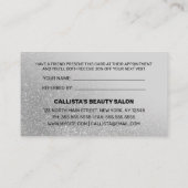 Chic Gray Silver Glitzer Gradient Typografie Empfehlungskarte (Rückseite)