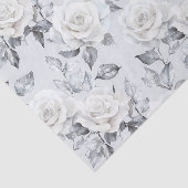 Chic Gray Silver White Floral Wedding Seidenpapier (Ausschnitt)
