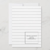 Chic Gray Stripes Bachelorette Bash Einladung (Rückseite)