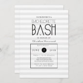 Chic Gray Stripes Bachelorette Bash Einladung (Vorne/Hinten)