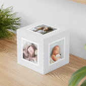 Chic Gray Trellis Pattern Foto Würfel