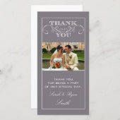 Chic Gray Wedding danke Ihnen Foto Cards (Vorne/Hinten)