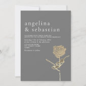 Chic Gray Wedding Einladung (Vorderseite)