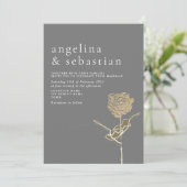 Chic Gray Wedding Einladung (Stehend Vorderseite)