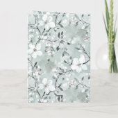 Chic Gray White Blue Floral Wedding Karte (Rückseite)