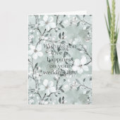 Chic Gray White Blue Floral Wedding Karte (Vorderseite)