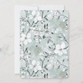 Chic Gray White Blume Babydusche Einladung (Rückseite)