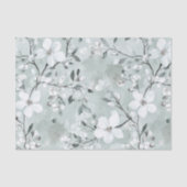 Chic Gray White Blume Brautparty Seidenpapier (Vorderseite)