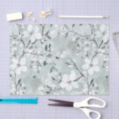 Chic Gray White Blume Brautparty Seidenpapier (Handwerk)