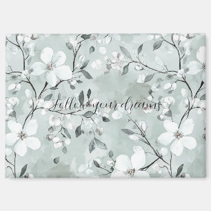 Chic Gray White Blume Magnet