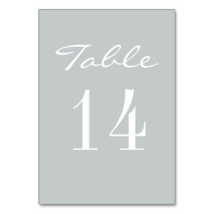 Chic Gray White Elegante Wedding Tischnummer