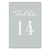 Chic Gray White Elegante Wedding Tischnummer (Vorderseite)