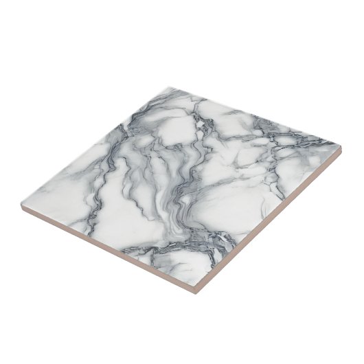 Chic Gray & White Marmor Look Glamour Fliese (Seite)