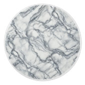 Chic Gray & White Marmor Look Glamour Keramikknauf (Vorderseite)