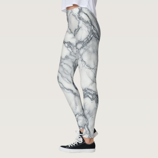 Chic Gray & White Marmor Look Glamour Leggings (Links)