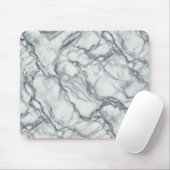 Chic Gray & White Marmor Look Glamour Mousepad (Mit Mouse)