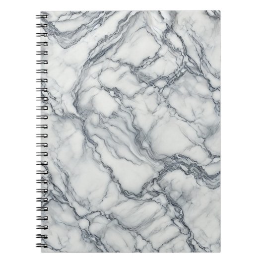 Chic Gray & White Marmor Look Glamour Notizblock (Vorderseite)