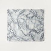 Chic Gray & White Marmor Look Glamour Wandteppich (Vorderseite (Horizontal))