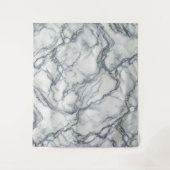 Chic Gray & White Marmor Look Glamour Wandteppich (Vorderseite)