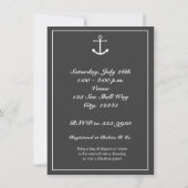 Chic Gray White Nautical Shower Einladung (Rückseite)